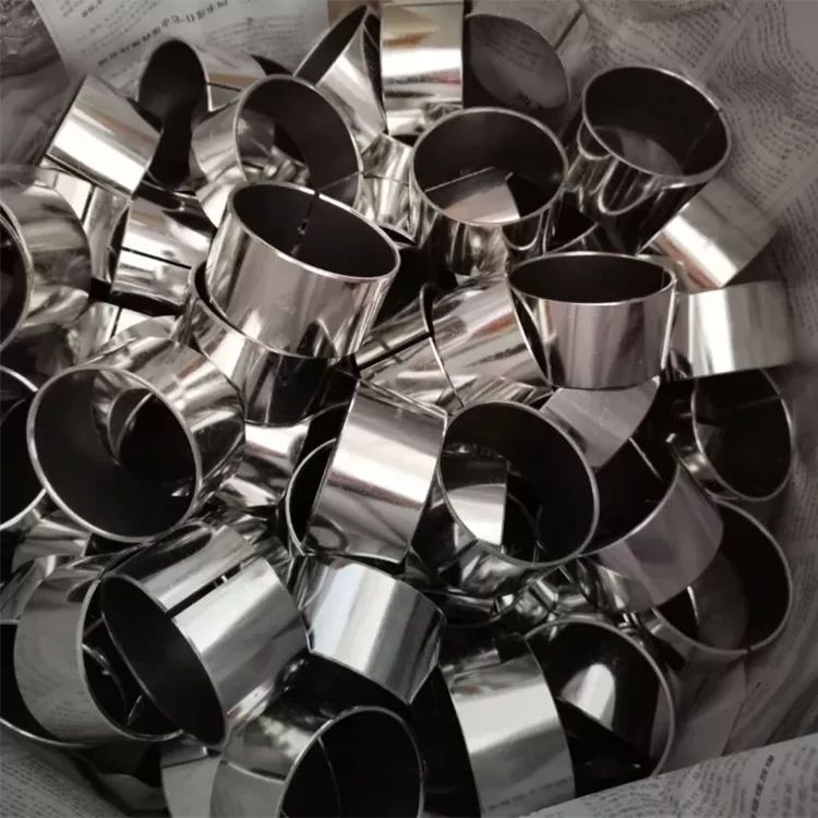 Bagues coulissantes en PTFE sans lubrification avec revêtement en cuivre étain